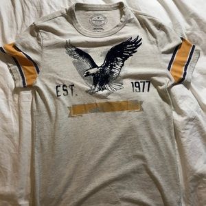White and Yellow American Eagle T-Shirt